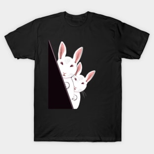 bunny rabbit peekaboo- cute bunny rabbit peeking out T-Shirt